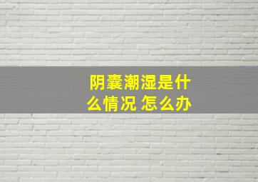 阴囊潮湿是什么情况 怎么办